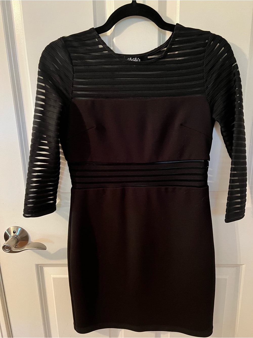 Lulu’s Black Sheer-Panel Bodycon Dress